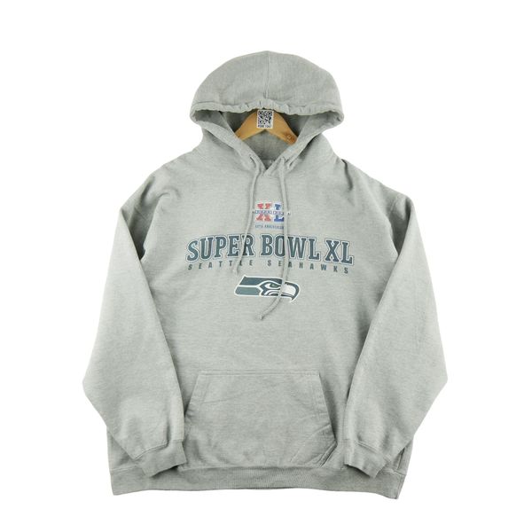 Second life - Męski NFL Super Bowl XL Bluza z kapturem - Stan dobry. Szare bluzy z kapturem męskie Reebok, m, bez wzorów, z kapturem. Za 105.71 zł.