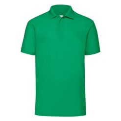 Męska Koszulka Polo 65/35 Pique. Zielone koszulki polo męskie Fruit of the Loom, m, bez wzorów, bez kołnierzyka, bez ramiączek. Za 65.99 zł.