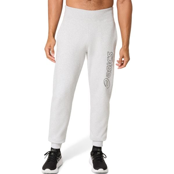 Spodnie do biegania Asics Logo. Szare spodnie dresowe męskie Asics, bez wzorów, z dresówki, długie. Za 300.00 zł.