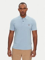 Napapijri Polo Elbas NP0A4GDL Błękitny Regular Fit. Niebieskie koszulki polo męskie Napapijri, m, bez wzorów, z bawełny, bez kołnierzyka, bez ramiączek. Za 179.99 zł.
