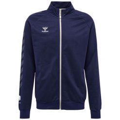 Zapinana na zamek bawełniana bluza dresowa Hummel Move Grid. Niebieskie bluzy rozpinane męskie HUMMEL, bez wzorów, z bawełny, eleganckie, bez ramiączek, bez kaptura. W wyprzedaży za 249.50 zł.