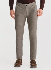PAKO LORENTE - Brązowe spodnie chino. Brązowe eleganckie spodnie męskie Pako Lorente, bez wzorów, z bawełny, casualowe. Za 359.99 zł.