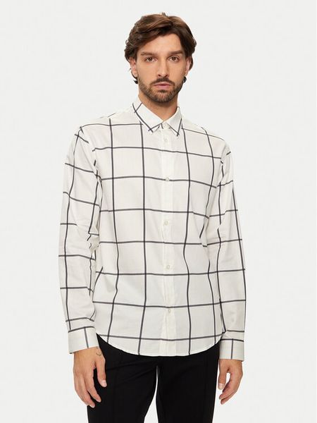 Armani Exchange Koszula 6DZCL5 ZN5FZ 51AW Biały Regular Fit. Białe koszule męskie Armani Exchange, m, bez wzorów, z bawełny, bez kołnierzyka, bez ramiączek. Za 249.99 zł.