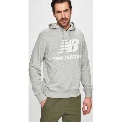 New Balance - Bluza. Szare bluzy nierozpinane męskie New Balance, m, bez wzorów, z bawełny, z kapturem. W wyprzedaży za 199.90 zł.