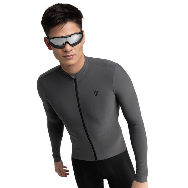 Męska termoaktywna koszulka rowerowa z długim rękawem Kolarstwo Siroko M7 Sam. Szare bielizna termoaktywna męska SIROKO, m, bez wzorów, z materiału, bez ramiączek, rowerowe. Za 380.00 zł.