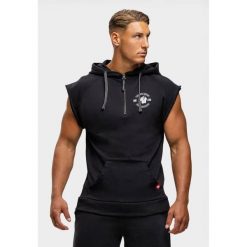 Huntley Bluza z kapturem bez rękawów - Czarny. Czarne bluzy nierozpinane męskie GORILLA WEAR, bez wzorów, bez ramiączek, z kapturem. Za 255.00 zł.