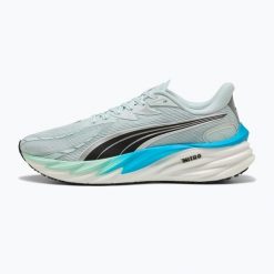Buty do biegania męskie Puma Velocity Nitro 4. Niebieskie buty do biegania męskie Puma, bez wzorów, bez zapięcia, do biegania. Za 439.99 zł.