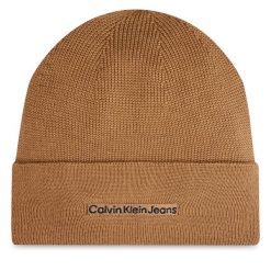 Czapka Calvin Klein. Brązowe czapki męskie Calvin Klein, na zimę, bez wzorów. Za 179.99 zł.