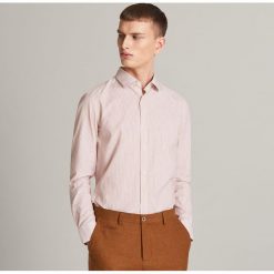 Koszula z bawełny i lnu - Brązowy. Koszule męskie marki Reserved. Za 119.99 zł.