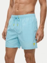 Guess Szorty kąpielowe F6GT25 WG282 Błękitny Regular Fit. Niebieskie kąpielówki męskie Guess, m, z aplikacjami, z syntetyku. Za 219.99 zł.