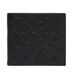 Portfel Armani Exchange. Czarne portfele męskie Armani Exchange, bez wzorów. Za 329.99 zł.