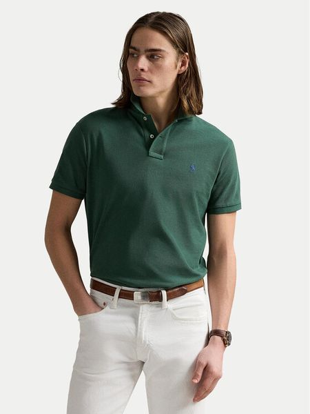 Polo Ralph Lauren Polo 710536856458 Zielony Slim Fit. Zielone koszulki polo męskie Polo Ralph Lauren, m, bez wzorów, z bawełny, bez kołnierzyka, bez ramiączek. Za 339.99 zł.