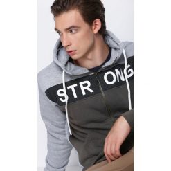 Szaro-Brązowa Bluza Go Stronger. Brązowe bluzy rozpinane męskie Born2be, na jesień. Za 49.99 zł.
