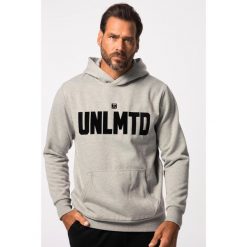 Męska Bluza z kapturem fitness dzianina dresowa kaptur nadruk flokowany. Szare bluzy nierozpinane męskie JAY-PI, m, bez wzorów, z bawełny, casualowe, bez ramiączek, z kapturem. Za 343.99 zł.