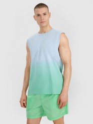 4F Tank top regular męski - zielony S. Zielone t-shirty sportowe męskie 4f, m, bez wzorów, z bawełny, klasyczne, bez ramiączek. W wyprzedaży za 49.99 zł.