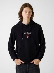 Guess Jeans Bluza 180299 Czarny Classic Fit. Czarne bluzy nierozpinane męskie Guess Jeans, m, z aplikacjami, z jeansu, bez ramiączek, bez kaptura. Za 349.99 zł.