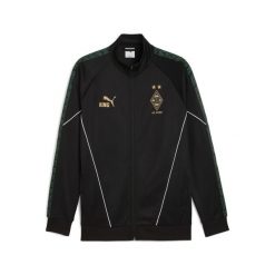 Męska kurtka Borussia Mönchengladbach KING Anthem PUMA Black Gold. Czarne kurtki treningowe męskie Puma, m, bez wzorów, bez kaptura, do biegania. Za 399.00 zł.