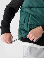 Bezrękawnik męski z kapturem 4F ciemno zielona kamizelka sportowa r L. Zielone kamizelki męskie 4f, l, z kapturem. Za 188.72 zł.