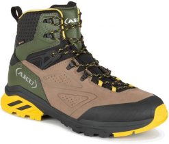 Buty trekkingowe męskie Aku M'S REACTIVE GTX, beige/ green, 44.5. Brązowe buty trekkingowe męskie Aku, bez wzorów, bez zapięcia. Za 619.50 zł.