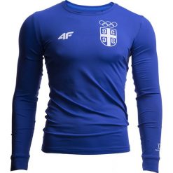 Longsleeve funkcyjny męski Serbia Pyeongchang 2018 TSMLF701 - kobalt. Niebieskie koszulki męskie z długim rękawem 4f, z napisami, z dzianiny, z dekoltem na plecach, z długim rękawem. W wyprzedaży za 99.99 zł.