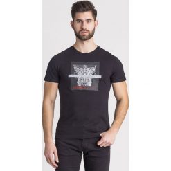 T-SHIRT Versace Jeans. Czarne t-shirty męskie Versace Jeans, l, bez wzorów, z bawełny, bez kołnierzyka, bez ramiączek. Za 356.30 zł.