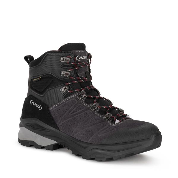 Buty sportowe trekkingowe męskie Aku Adapta Gore-tex. Czarne buty trekkingowe męskie Aku, bez wzorów, z gore-texu, bez zapięcia, trekkingowe, gore-tex. Za 399.00 zł.