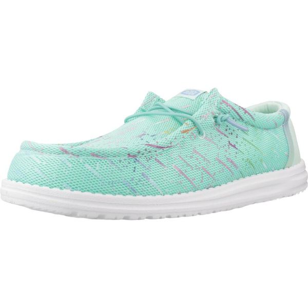 Buty HEY DUDE WALLY PARTY MESH Zielony. Zielone buty trekkingowe męskie PRO BRANDS, bez wzorów, z meshu, bez zapięcia, trekkingowe. Za 275.99 zł.