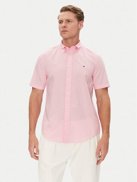Tommy Hilfiger Koszula MW0MW37584 Różowy Regular Fit. Czerwone koszule męskie Tommy Hilfiger, m, bez wzorów, z bawełny, bez kołnierzyka, bez ramiączek. Za 179.99 zł.