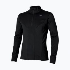 Bluza do biegania męska Mizuno Active Warm Half Zip black. Czarne bluzy nierozpinane męskie Mizuno, m, bez wzorów, sportowe, bez ramiączek, bez kaptura. Za 269.99 zł.
