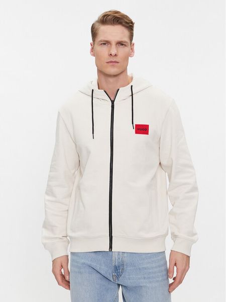 Hugo Bluza Daple212 50447972 Biały Regular Fit. Białe bluzy rozpinane męskie Hugo, m, bez wzorów, z bawełny, bez ramiączek, bez kaptura. Za 319.99 zł.