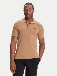 EA7 Emporio Armani Polo 8NPF14 PJVQZ U6171 Beżowy Regular Fit. Brązowe koszulki polo męskie EA7 Emporio Armani, m, bez wzorów, z bawełny, bez kołnierzyka, bez ramiączek. Za 279.99 zł.