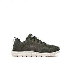 Buty do chodzenia męskie Skechers Track Front Runner. Zielone buty do biegania męskie Skechers, bez wzorów, z gumy, bez zapięcia, do biegania. Za 357.00 zł.