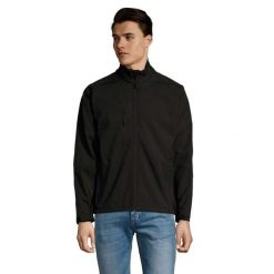 Kurtka Męska Relax Soft Shell. Czarne kurtki męskie SOL'S, m, bez wzorów, sportowe, bez ramiączek, bez kaptura. Za 259.99 zł.
