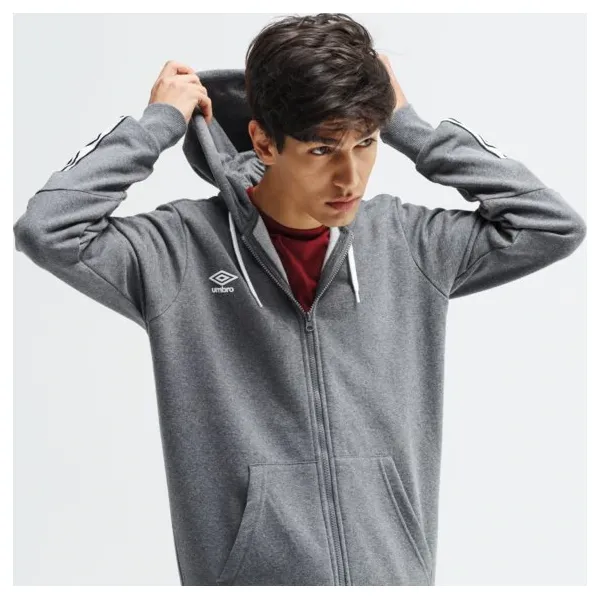 Umbro Bluza Fz Fleece With Cuff Taping , szary, rozmiar L. Szare bluzy z kapturem męskie Umbro, l, bez wzorów, z bawełny, z kapturem. W wyprzedaży za 103.99 zł.