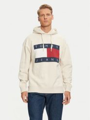 Tommy Jeans Bluza DM0DM20591 Beżowy Relaxed Fit. Brązowe bluzy nierozpinane męskie Tommy Jeans, l, bez wzorów, z bawełny, bez ramiączek, bez kaptura. Za 389.99 zł.