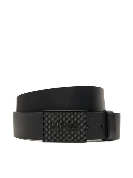 HUGO Pasek Męski Gethon 50548359 Czarny. Czarne paski męskie Hugo, bez wzorów, ze skóry. Za 239.99 zł.