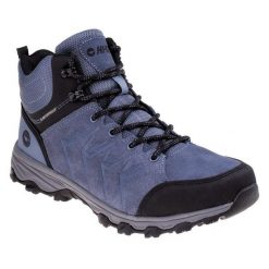 Męskie Buty Do Chodzenia Helone Suede Mid Cut. Czarne buty trekkingowe męskie Hi-tec, bez wzorów, bez zapięcia, trekkingowe. Za 324.99 zł.