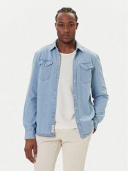 Mustang Koszula jeansowa Duver 1016950 Niebieski Regular Fit. Niebieskie koszule męskie Mustang, m, bez wzorów, z bawełny, bez kołnierzyka, bez ramiączek. Za 289.99 zł.