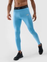 4F Legginsy treningowe szybkoschnące męskie - niebieskie 3XL. Niebieskie legginsy męskie 4f, m, bez wzorów, z dzianiny, na fitness i siłownię. W wyprzedaży za 49.99 zł.