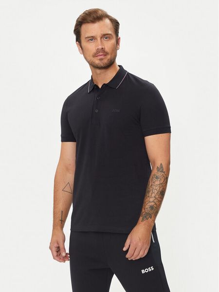 Boss Polo Paule 4 50506195 Granatowy Slim Fit. Niebieskie koszulki polo męskie Boss, m, bez wzorów, z bawełny, bez kołnierzyka, bez ramiączek. Za 249.99 zł.