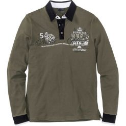 Shirt polo z długim rękawem Regular Fit bonprix ciemnooliwkowy. Koszulki męskie z długim rękawem marki bonprix. Za 54.99 zł.
