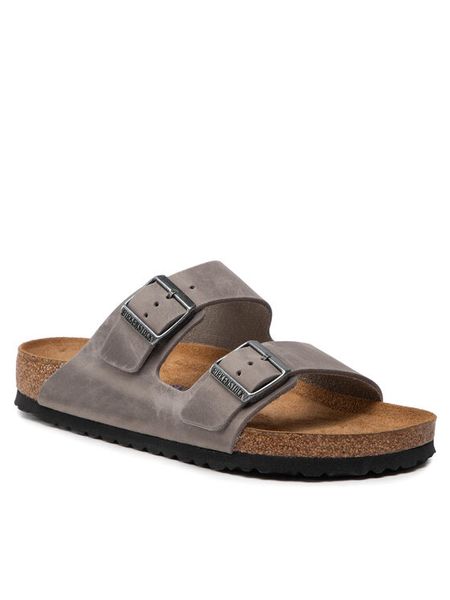 Birkenstock Klapki Arizona Bs 552801 Szary. Szare klapki i japonki męskie Birkenstock, bez wzorów, ze skóry. Za 579.99 zł.