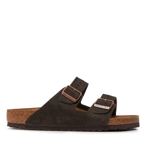 Klapki Birkenstock. Brązowe klapki i japonki męskie Birkenstock, bez wzorów. Za 369.99 zł.