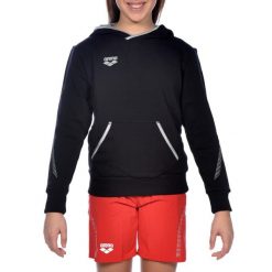 Bluza Arena Team Line Hoodie junior z kapturem. Czarne bluzy nierozpinane męskie ARENA, m, bez wzorów, młodzieżowe, bez ramiączek, z kapturem. Za 69.99 zł.