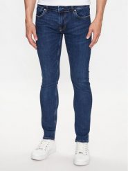 Guess Jeansy Miami M3YAN1 D52F1 Granatowy Skinny Fit. Niebieskie jeansy męskie Guess, z aplikacjami, z bawełny. Za 289.99 zł.