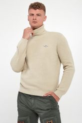 Golf męski wełniany AERONAUTICA MILITARE. Swetry męskie Aeronautica Militare, bez wzorów, z wełny, bez kołnierzyka, bez ramiączek. Za 639.00 zł.