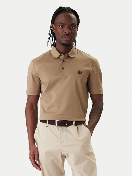 BOSS Polo Parris 01 50555829 Khaki Regular Fit. Brązowe koszulki polo męskie Boss, m, bez wzorów, z bawełny, bez kołnierzyka, bez ramiączek. Za 599.99 zł.