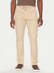 Guess Spodnie materiałowe M5RB51 WGXW1 Beżowy Regular Fit. Brązowe spodnie na co dzień męskie Guess, z aplikacjami, z bawełny. Za 309.99 zł.
