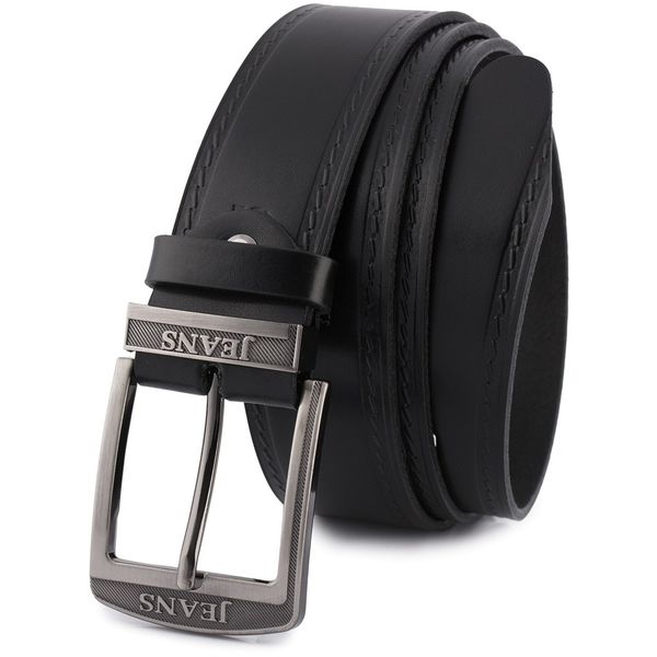 Pasek męski BELTIMORE r.105-120 cm E01 czarny. Czarne paski męskie bez wzorów. Za 49.90 zł.