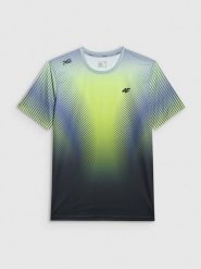 4F Koszulka szybkoschnąca z nadrukiem męska 4F x Robert Lewandowski - zielona S. Zielone t-shirty męskie 4f, m, bez wzorów, z materiału, bez kołnierzyka, bez ramiączek. Za 149.99 zł.